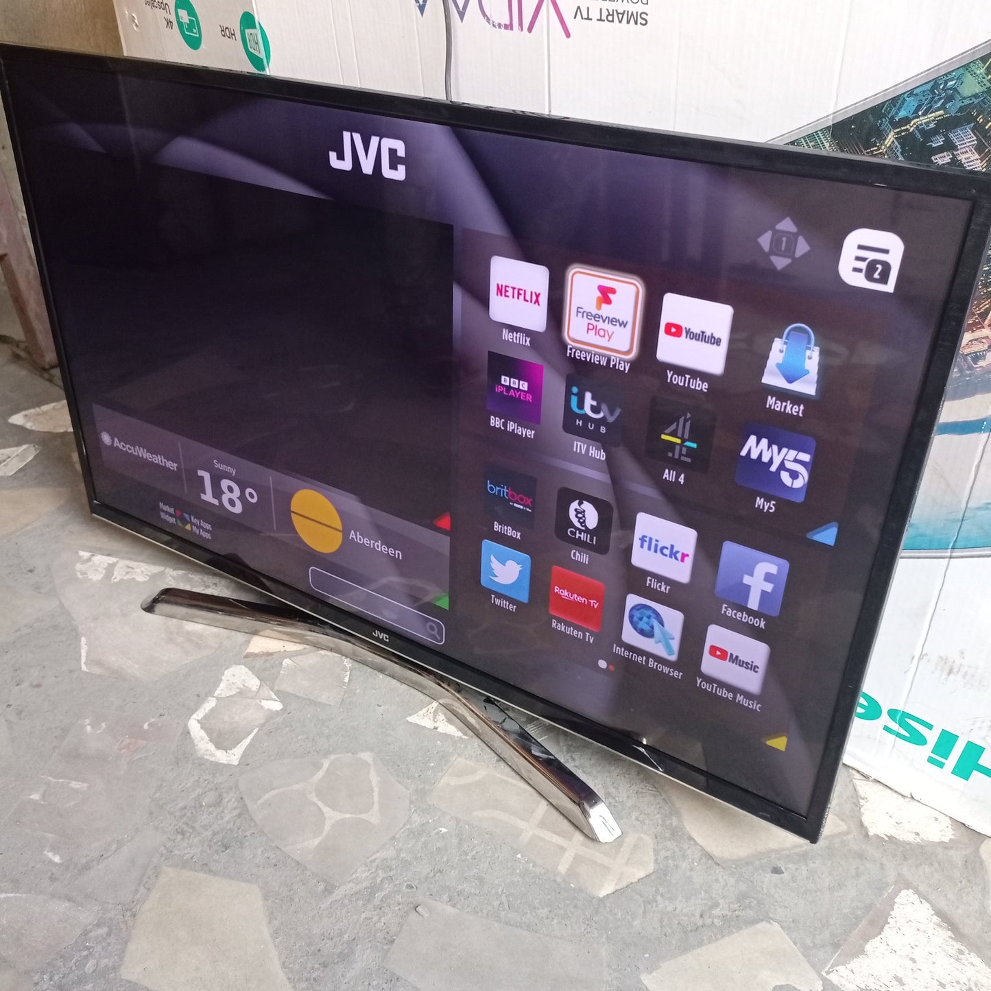 JVC 43 Inch Built-in WiFi Smart 4K Ultra HD LED TV + Netflix, Youtube - Front View