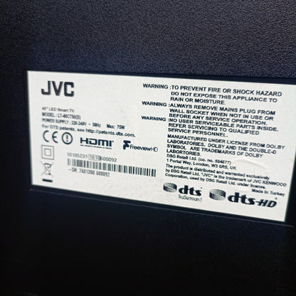 JVC 40 pouces LT-40C750 WiFi intégré Smart TV LED Full HD + Netflix, YouTube - Londres utilisé 