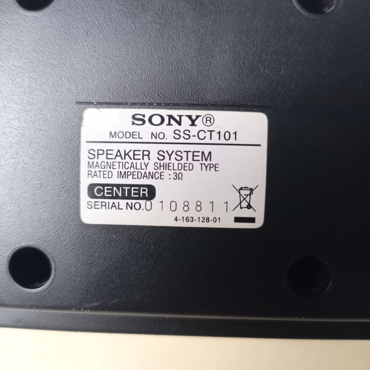 SONY SS-CT101 3 Ohms Center Home Theater Speakers - Foreign Used