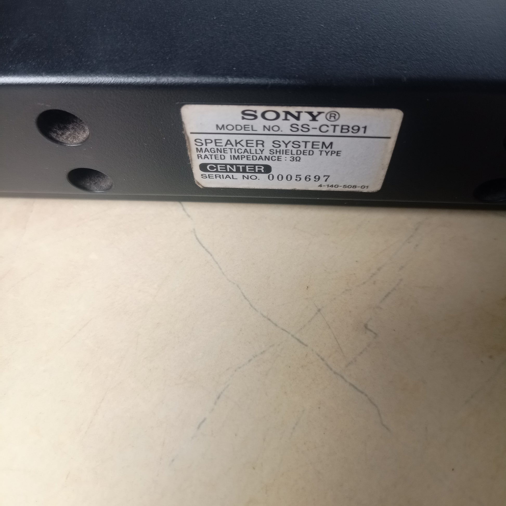 SONY SS-CTB91 3 Ohms Center Home Theater Speakers - Foreign Used