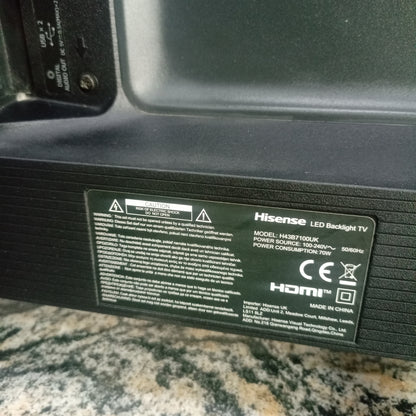 Hisense 43 inch H43B7100 VIDAA Smart 4K UHD Widescreen LED TV - Foreign Used