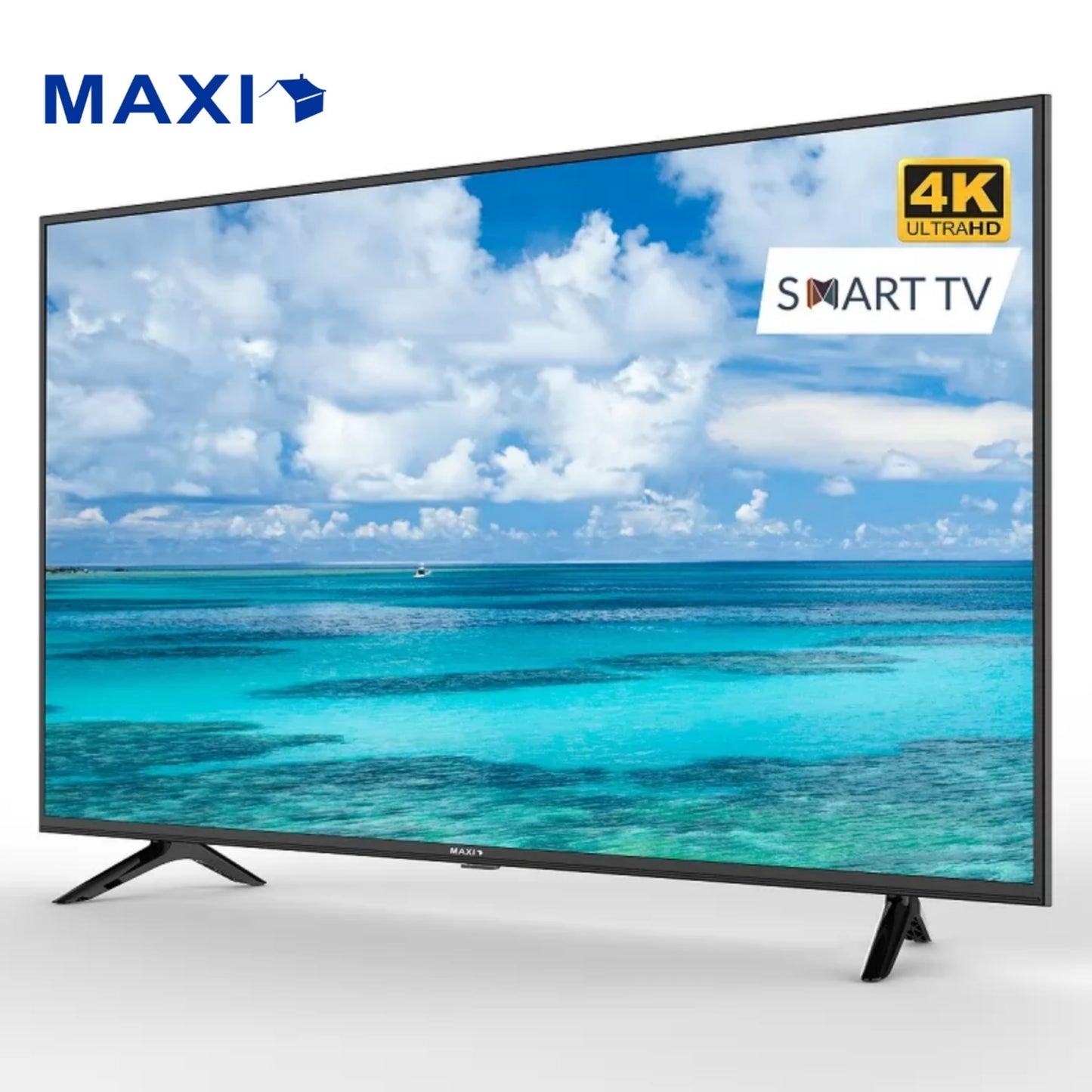 Maxi 50 Inch 50D2010 Smart Ultra HD LED TV + Netflix, Youtube, Miracast (Angle View) - Brand New