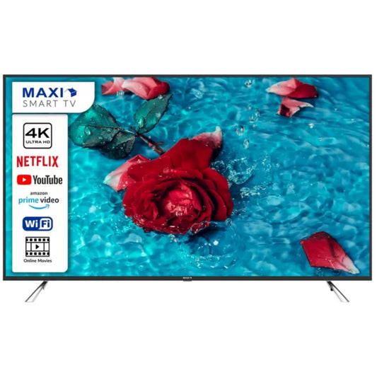 Maxi 70 Inch 70D2010 Smart 4K Ultra HD LED TV + Netflix, Youtube, Miracast (Front View) - Brand New