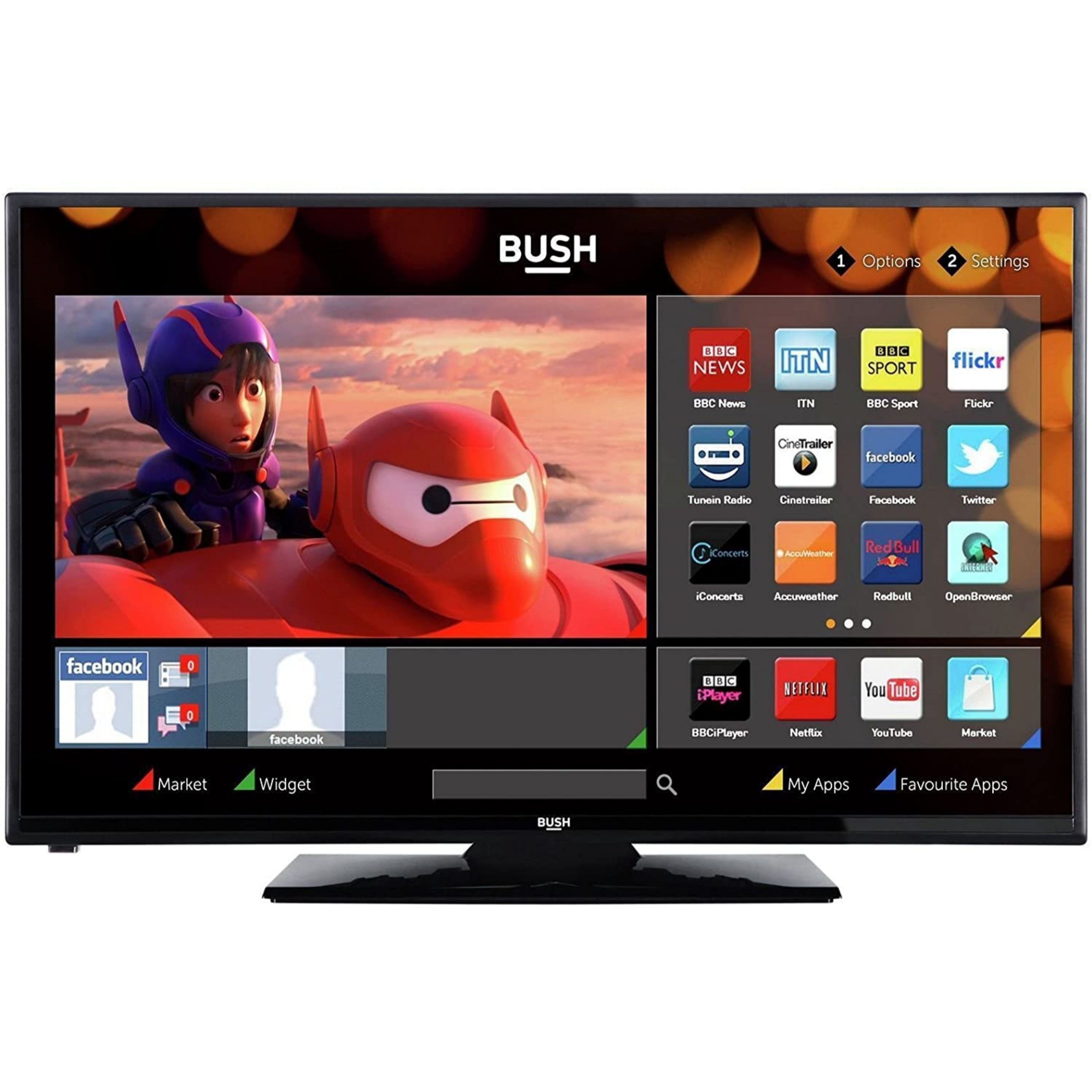 BUSH 32 Inch DLED32HDS Smart Full HD, Built-in WiFi LED TV (Netflix, Y ...