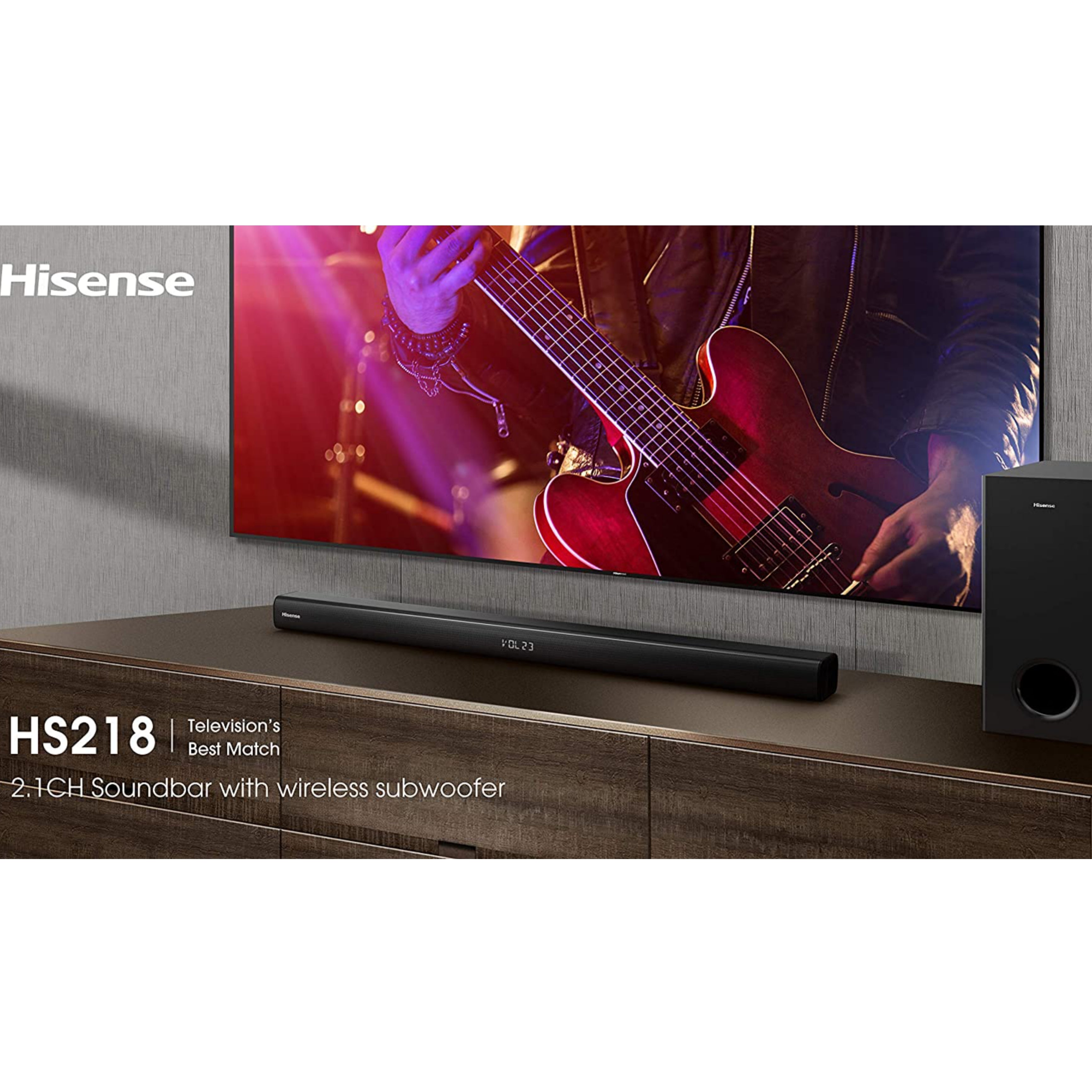 Hisense HS218 2.1Ch 200Watts Bluetooth Sound Bar with Wireless Subwoof –  IFESOLOX