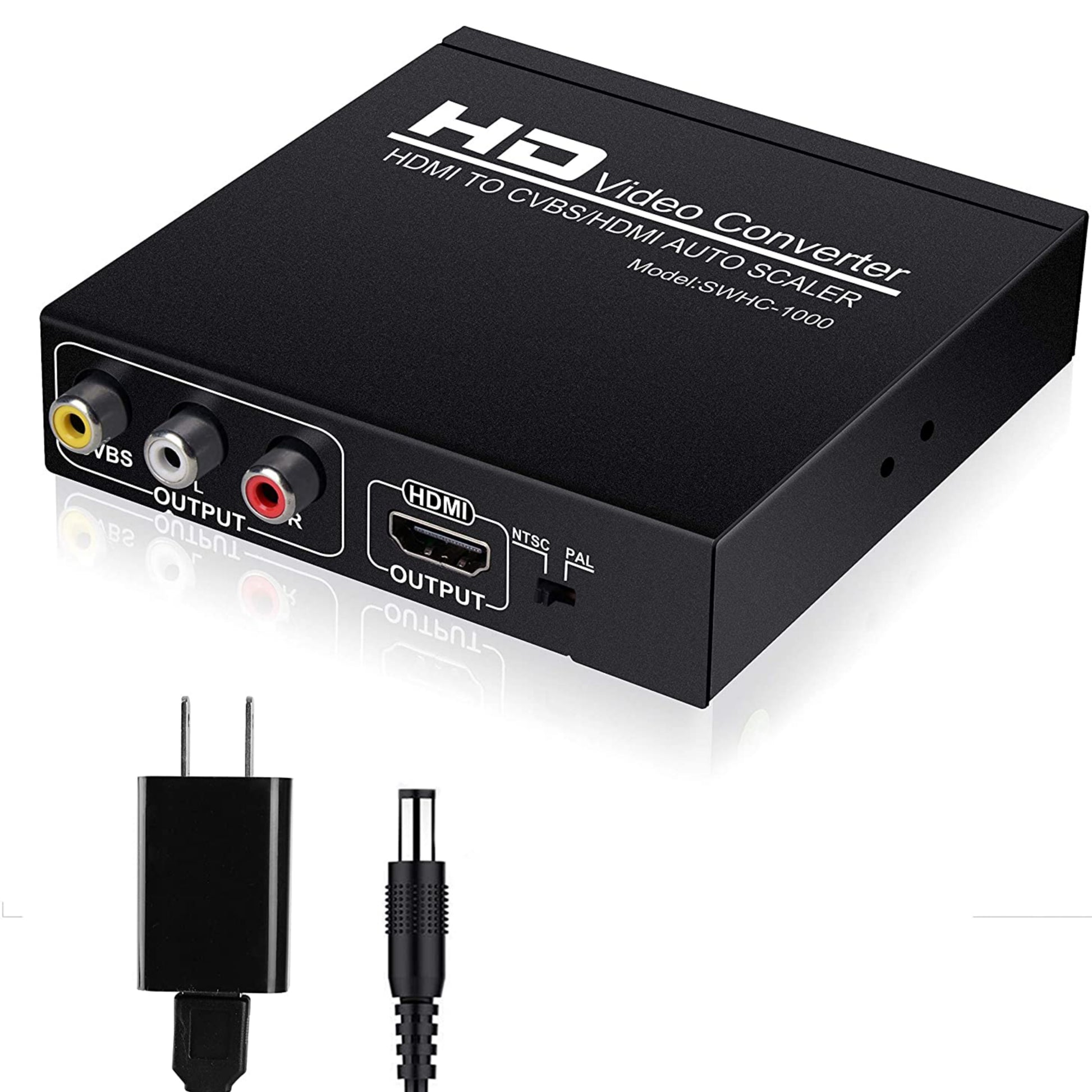 XCSOURCE RCA Composite CVBS AV vers HDMI Audio Vidéo Adaptateur HD  Convertisseur Boîte NTSC / PAL Commutateur AC1368