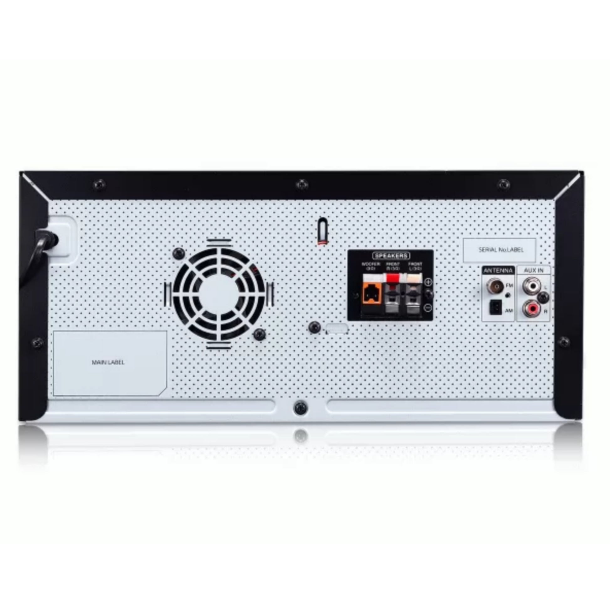 LG XBOOM CJ44 Mini HiFi Multimedia + Karaoke + Auto DJ Home Theater (Rear View) - Brand New