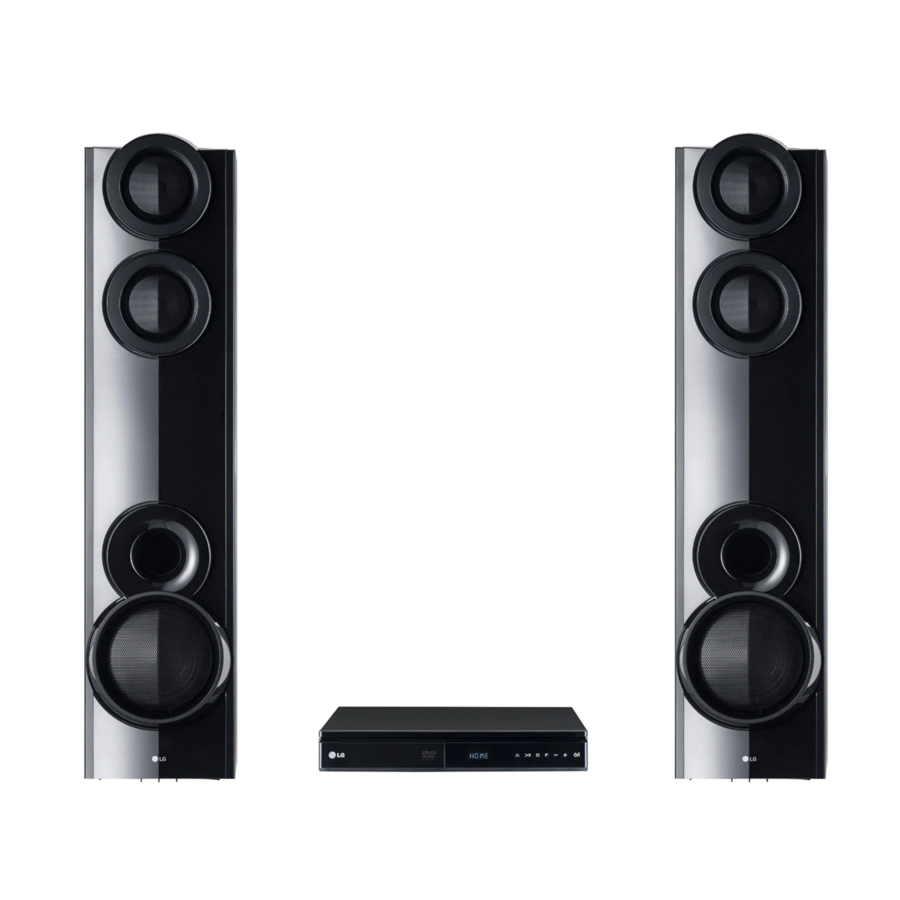 Double woofer best sale home theatre