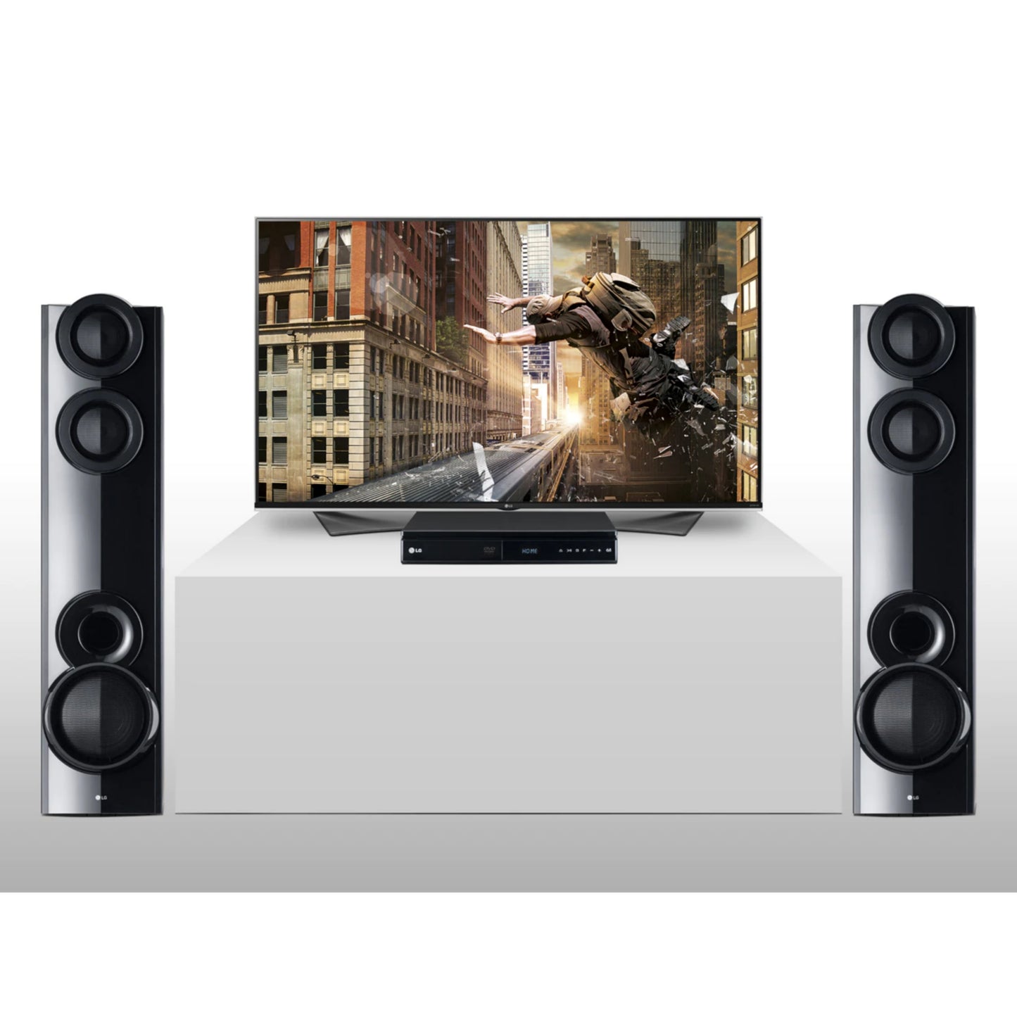 LG LHD675BG Bodyguard Home theater setting with a TV