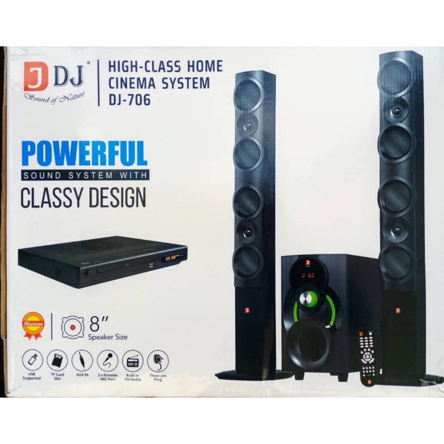 DJ706 2.1Ch Bluetooth Home Cinema Theater + DVD Pla –