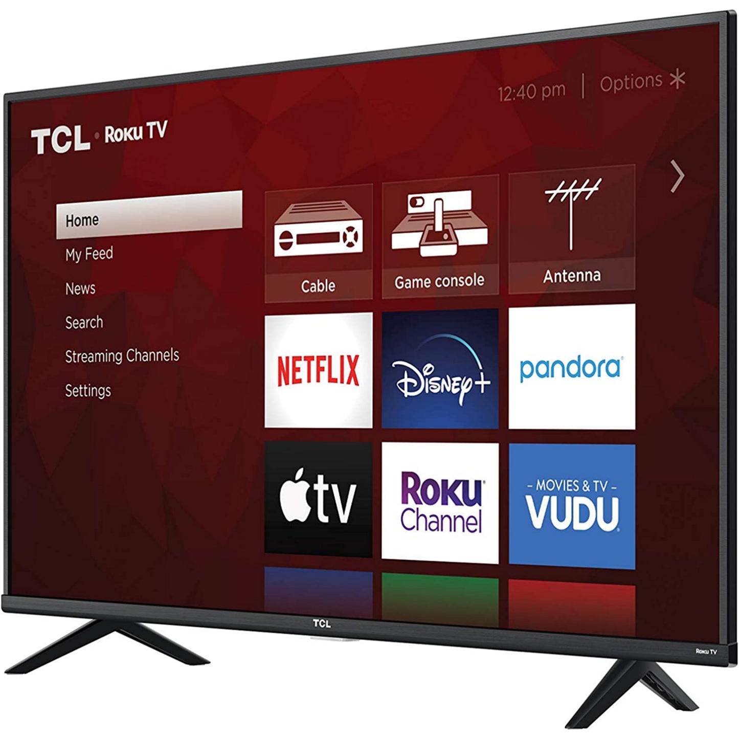 TCL 50 inch Class 4-Series Roku Smart 4K UHD HDR10 TV (WiFi, Netflix, YouTube) - Angle View