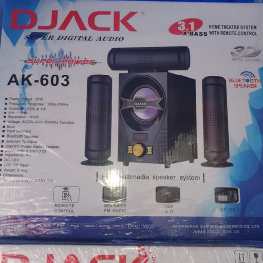 DJACK DJ603 3.1Ch HiFi Multimedia Home Theater Sound System - Brand New
