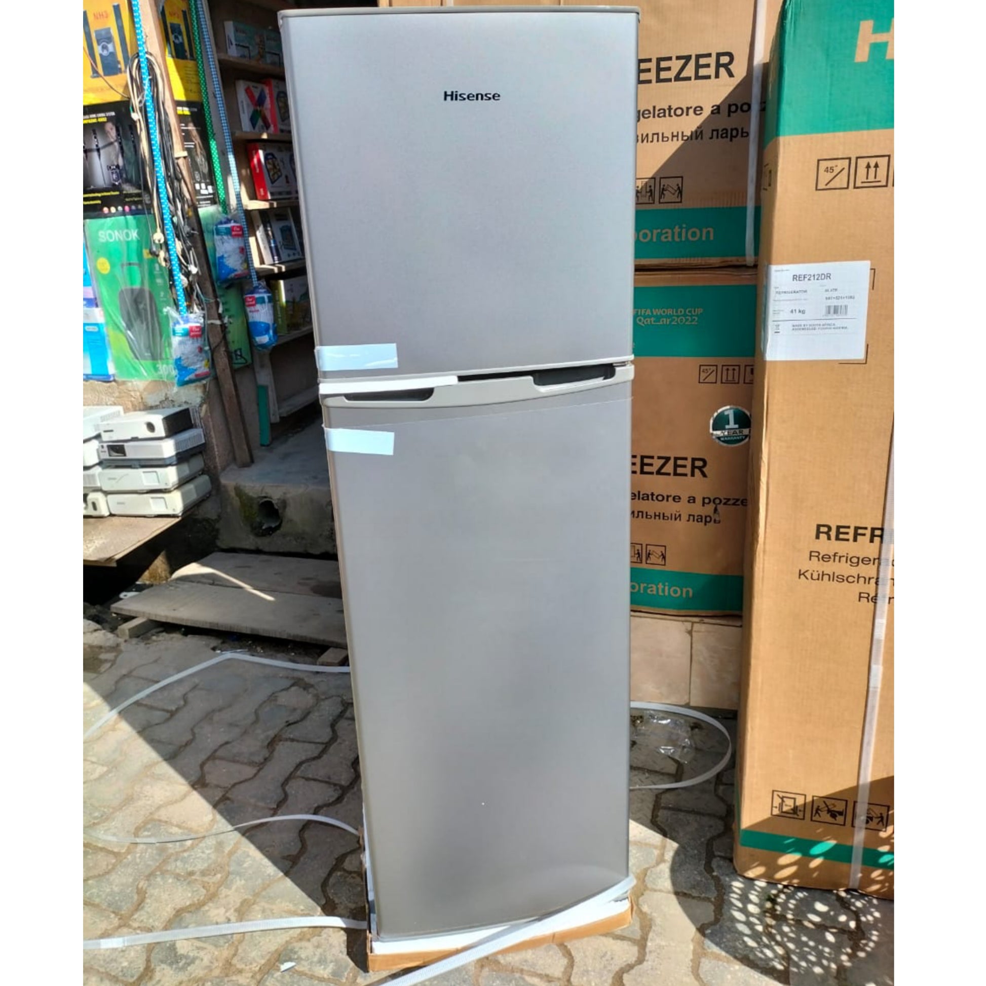 Hisense REF212DR 161L Double Door Top-Freezer Refrigerator (Front View) - Brand New