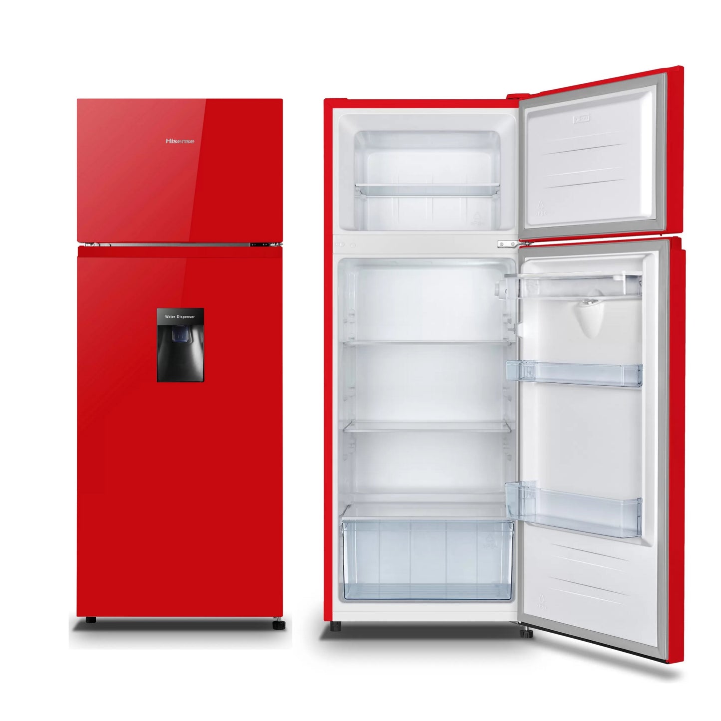 Hisense REF 205DRB 204L Red Double Door Top-Freezer Refrigerator + Dispenser - Brand New
